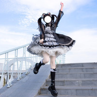 Your princess贵公主 Lolita洛丽塔 女士娃娃领透明内搭 黑色