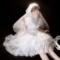 贵公主 晨曦夜宴 Lolita洛丽塔 OP短袖连衣裙 白色连衣裙