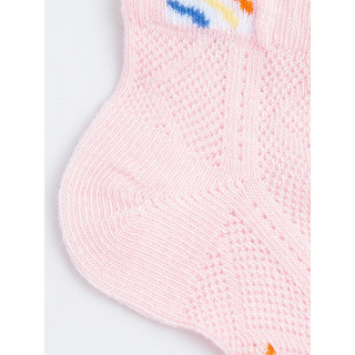 贝贝怡宝宝袜子男女童夏季2022新品儿童袜子清爽透气五双装 代 耳朵彩虹 建议适用年龄5-8岁