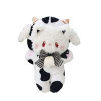 Morning_glory Lolita洛丽塔 甜美 牛奶喵 女士毛绒玩偶包 黑白 中号