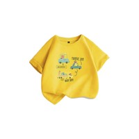 JEANSWEST 真维斯 JU-21-573005 男童短袖T恤 黄色 130cm