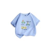 JEANSWEST 真维斯 JU-21-573005 男童短袖T恤 蓝色 130cm