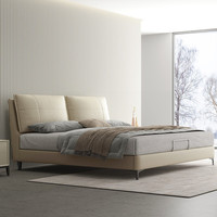 Sleemon 喜临门 飞鸟集 头层牛皮床 象牙白 180*200cm