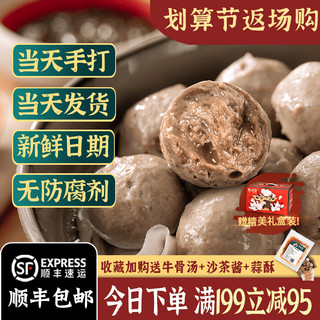 潮州阿彬 牛肉丸牛筋丸组合装 1kg（牛肉丸250g