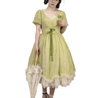 圆点点小姐 Lolita洛丽塔 郁香 女士OP有袖连衣裙 草绿色 M