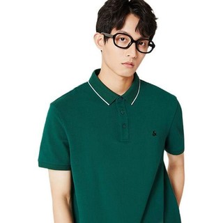 JACK&JONES 杰克琼斯 男士短袖POLO衫 222106026 冷杉绿 XS