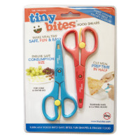 美国进口Tiny Bites儿童辅食剪 宝宝手动研磨器 工具食物剪 剪刀 红+蓝套装
