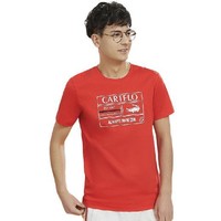 CARTELO 卡帝乐鳄鱼 男士圆领短袖T恤 C11107-2OHONG 红色 M