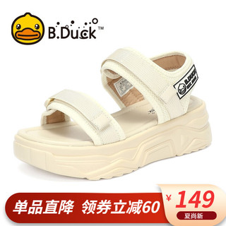 B.Duck 小黄鸭 新款时尚凉鞋百搭潮 米色 37