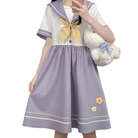 啦啦酱 花开 JK制服 女士连衣裙 淡紫色 S