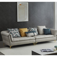 SUNHOO 双虎-全屋家具 560A浅灰色 羽绒简约现代科技布艺沙发 四人直排（左二+右二）