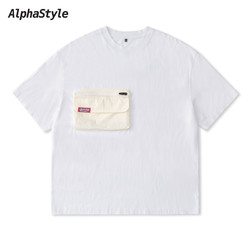 AlphaStyle 设计师简约功能T恤男女款时尚系列口袋舒适纯棉短袖T恤
