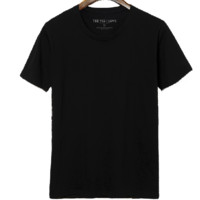 布·静观 男士圆领短袖T恤 BJT892 纯色黑 XL