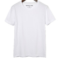 布·静观 男士圆领短袖T恤 BJT892 纯色白 M