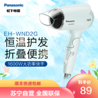 Panasonic 松下 电吹风家用大功率1600W小型便携式迷你可折叠冷热风调节吹风机护发吹风筒EH-WND2G