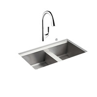 KOHLER 科勒 艾歌系列 K-3672T-P-NA+562T-B4-CP 不锈钢水槽+玛亚科龙头 838*457*242mm