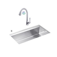 KOHLER 科勒 艾歌系列 K-3673T-P-NA+77748T-4-CP 不锈钢水槽+玛亚科龙头 838*457*235mm