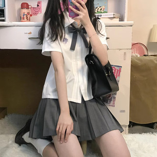 尺呎间 独角兽 JK制服 西式制服 女士短袖衬衫 白色 S