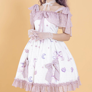 PreciousClove 宝贵的丁香 Lolita洛丽塔 守护天使 女士JSK无袖连衣裙 周年款 白紫天使 XXL