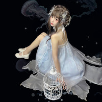 柑橘汽水 Lolita洛丽塔 小水母 jsk吊带裙