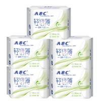 ABC [ABC旗舰店]ABC迷你巾 40片5包(190mm)日用0.1cm超薄 亲柔立围 棉柔表层 卫生巾
