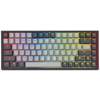凯酷（Keycool）KC84三模机械键盘蓝牙+无线2.4G+有线热插拔RGB背光平板电脑MAC键盘 84黑灰-RGB灯-三模丨有线+2.4G+蓝牙 佳达隆茶轴