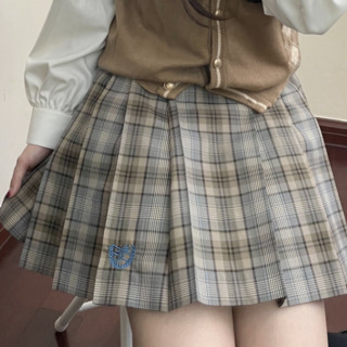 南瓜岛JK 松川国际 JK制服 女士格裙 箱褶款 棕色 42cm XL