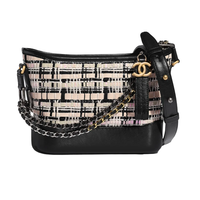 CHANEL 香奈儿 GABRIELLE系列 女士小号流浪包 A91810 B00350 N4439 黑/淡米色