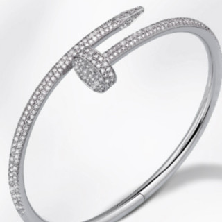 Cartier 卡地亚 JUSTE UN CLOU系列 N6707317 钉子18K白金钻石手镯 2.26克拉 17cm