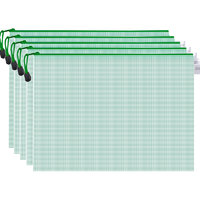 SEBOO 8058 A4拉链文件袋 绿色 5个装