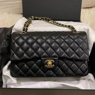 CHANEL 香奈儿 女士羊皮斜挎包 A01113 Y01295 94305 黑色 中号