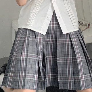 南瓜岛JK 冬仓樱 JK制服 女士格裙 灰粉色 48cm M