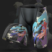 飞鱼未来 (Feyovoly) 泳裤男防尴尬五分游泳裤专业竞速时尚速干训练长款时尚性感潮温泉 泳帽泳裤套装 F3074+F0020黑 3XL/适体重156-175斤