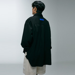 ROARINGWILD 男士长袖衬衫 MRW221210-BL 黑色 XL