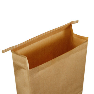 冰禹 BY-7524 通用方底牛皮纸袋 打包袋食品袋面包袋 (100个)包装一次性黄皮纸袋 非防油28*15*9