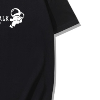 AUOOI 男士圆领短袖T恤 au5D2019903 星球漫步款 黑色 M