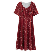 DUSHU 独束 女士中长款连衣裙 22DS2445 红色 XXXL