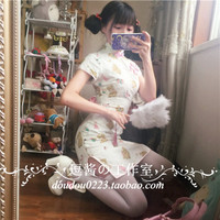 逗酱原创 软妹裙 小熊木马 女士短旗袍