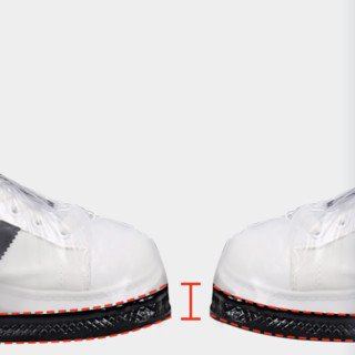 凡语季节 H188 男女款中筒雨鞋套 透明黑边 XL