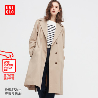 优衣库 女装 风衣 (春季上新 大衣 外套 中长款) 445137 UNIQLO