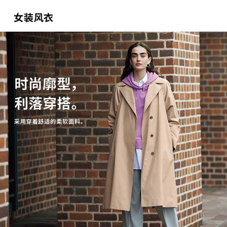 优衣库 女装 风衣 (春季上新 大衣 外套 中长款) 445137 UNIQLO