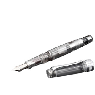 AURORA 奥罗拉 钢笔 透明示范系列 888-N 透明红白夹 F尖 单支礼盒装