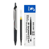 PILOT 百乐 BXRT-V5 按动中性笔 黑色 0.5mm 单支装+中性笔替芯 黑色 0.5mm 12支装