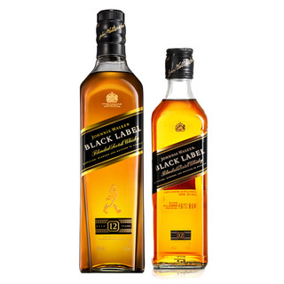 JOHNNIE WALKER 尊尼获加 12年 黑牌 调和 苏格兰威士忌 40%vol 700ml+375ml