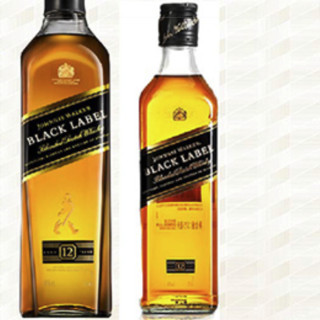 JOHNNIE WALKER 尊尼获加 12年 黑牌 调和 苏格兰威士忌 40%vol 700ml+375ml