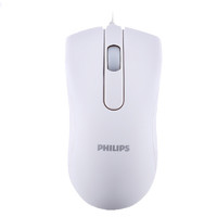 PHILIPS 飞利浦 有线鼠标SPK7101游戏鼠标有线办公USB女笔记本台式电脑白色