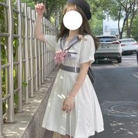 甜柚JK JK制服 少女甜豆猫 盛夏服连衣服 灰粉色