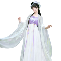 如夢霓裳 唐制汉服 水芸 女士直领大袖衫 灰色 170