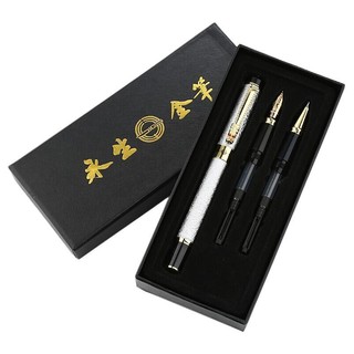 YONGSHENG 永生 钢笔 8006-3 银色 0.5mm 龙头三件套礼盒装
