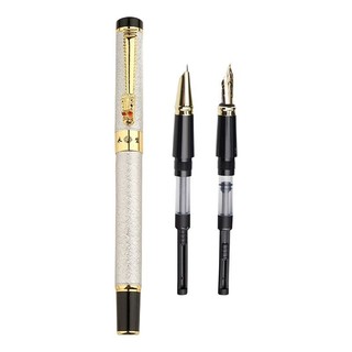 YONGSHENG 永生 钢笔 8006-3 银色 0.5mm 龙头三件套礼盒装